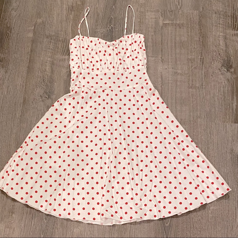 White and Red Polka Dot Sundress